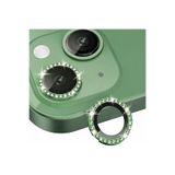 Coverzone İphone 13 / 13 Mini İle Uyumlu Parlak Taşlı Yeşil Özel Tasarım Kamera Lens Koruyucu