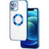 CoverZone iPhone 13 Kamera Korumalı Logo Gösteren Colored Z-Omega Mavi Cep Telefonu Kılıfı