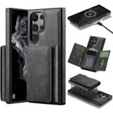 Coverzone iPhone 13 Pro ile uyumlu Deri Kılıf Magsafe ile uyumlu Wallet 2 in 1 Çıkarabilir Kart Tutucu Mıktanıslı Stand olabilen Phone case Deri Kapak Wireless Şarj Özellikli Gri