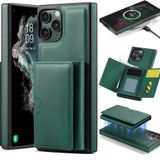 Coverzone iPhone 13 Pro ile uyumlu Deri Kılıf Magsafe ile uyumlu Wallet 2 in 1 Çıkarabilir Kart Tutucu Mıktanıslı Stand olabilen Phone case Deri Kapak Wireless Şarj Özellikli Yeşil