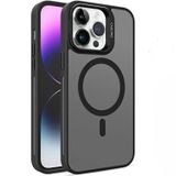Coverzone iPhone 13 Pro Max ile uyumlu Kamera Lens Aparatlı Stand Olabilen Magsafe ile uyumlu Kamera Korumalı Şeffaf Full Color Magnetic Wireless Telefon Kılıfı (Siyah, iPhone 13 Pro Max)