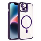 Coverzone iPhone 14 ile Uyumlu Z-Etro MagSafe Wireless Şarj Destekli, Güçlü Manyetik Tutucu, Stand Olabilen, Kamera Lens Hediyeli Koruyucu Kılıf Derin Mor