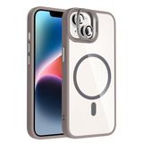 Coverzone iPhone 14 ile Uyumlu Z-Etro MagSafe Wireless Şarj Destekli, Güçlü Manyetik Tutucu, Stand Olabilen, Kamera Lens Hediyeli Koruyucu Kılıf Gri