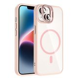 Coverzone iPhone 14 ile Uyumlu Z-Etro MagSafe Wireless Şarj Destekli, Güçlü Manyetik Tutucu, Stand Olabilen, Kamera Lens Hediyeli Koruyucu Kılıf Pembe