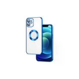 CoverZone iPhone 14 Kamera Korumalı Logo Gösteren Colored Z-Omega Kapak Mavi Cep Telefonu Kılıfı