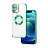 CoverZone iPhone 14 Kamera Korumalı Logo Gösteren Colored Z-Omega Kapak Yeşil Cep Telefonu Kılıfı