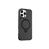 Coverzone İphone 14 Plus İle Uyumlu Kılıf Karbon Fiber Görünümlü Magsafe İle Uyumlu Stand Olabilen Carbon