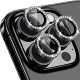 Coverzone İPhone 14 Pro / 14 Pro Max İle Uyumlu Yüksek Kalite Parlak Elmas Desenli Taşlı Siyah Özel Tasarım Kamera Lens Koruyucu İDB-91