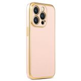CoverZone iPhone 14 Pro Gold Kenar Pastel Renkli Halcyon Z-Bark Rosegold Cep Telefonu Kılıfı
