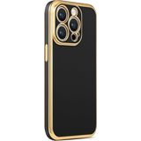 CoverZone iPhone 14 Pro Gold Kenar Pastel Renkli Halcyon Z-Bark Siyah Cep Telefonu Kılıfı