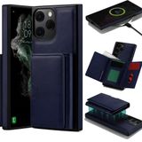 Coverzone iPhone 14 Pro ile uyumlu Deri Kılıf Magsafe ile uyumlu Wallet 2 in 1 Çıkarabilir Kart Tutucu Mıktanıslı Stand olabilen Phone case Deri Kapak Wireless Şarj Özellikli Lacivert