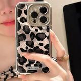 Coverzone iPhone 14 Pro ile Uyumlu Leopar Desenli Şeffaf Kılıf Parlak ve Şık Tasarım Darbe Emici Koruma 2mm Kamera Korumalı Arka Kapak No 1