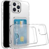Coverzone iPhone 14 Pro Max ile uyumlu Kılıf Şeffaf ve Pürüzsüz Kartlıklı Şeffaf Z-Setra Clear Silikon Kapak