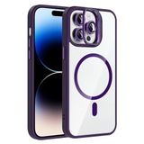 Coverzone iPhone 14 Pro Max ile Uyumlu Z-Etro MagSafe Wireless Şarj Destekli, Güçlü Manyetik Tutucu, Stand Olabilen, Kamera Lens Hediyeli Koruyucu Kılıf Derin Mor
