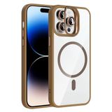 Coverzone iPhone 14 Pro Max ile Uyumlu Z-Etro MagSafe Wireless Şarj Destekli, Güçlü Manyetik Tutucu, Stand Olabilen, Kamera Lens Hediyeli Koruyucu Kılıf Desert Titanyum