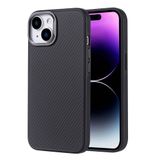 Coverzone iPhone 15 ile uyumlu Karbon Fiber Görünümlü Z-Flow Yüksek Kalite Desenli MagSafe ile uyumlu Lüx Kılıf - Siyah