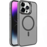 Coverzone iPhone 15 Plus ile uyumlu Kamera Lens Aparatlı Stand Olabilen Magsafe ile uyumlu Kamera Korumalı Şeffaf Full Color Magnetic Wireless Telefon Kılıfı (Titanyum, iPhone 15 Plus)