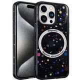Coverzone İPhone 15 Pro ile Uyumlu Animasyonlu Kablosuz Şarj Destekli Şeffaf Telefon Kılıfı,Konfeti Desen, Darbe Emici Köşe,Kamera Koruyucu Çerçeve, İnce ve Hafif ÖC-1 Tasarım-Siyah