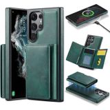 Coverzone iPhone 15 Pro ile uyumlu Deri Kılıf Magsafe ile uyumlu Wallet 2 in 1 Çıkarabilir Kart Tutucu Mıktanıslı Stand olabilen Phone case Deri Kapak Wireless Şarj Özellikli Yeşil