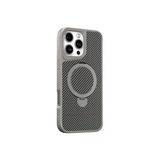 Coverzone İphone 15 Pro İle Uyumlu Kılıf Karbon Fiber Görünümlü Magsafe İle Uyumlu Stand Olabilen Carbon
