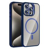 Coverzone iPhone 15 Pro ile Uyumlu Z-Etro MagSafe Wireless Şarj Destekli, Güçlü Manyetik Tutucu, Stand Olabilen, Kamera Lens Hediyeli Koruyucu Kılıf Lacivert