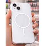 Coverzone iPhone 15 Pro Max ile Uyumlu FrostLine Yarı Transparan Mat Logo Gösteren Soft Silikon Kılıf, İnce Tasarım, Darbe Emici Arka Kapak Koruma Beyaz