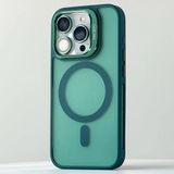 Coverzone iPhone 15 Pro Max ile uyumlu Kamera Lens Aparatlı Stand Olabilen Magsafe ile uyumlu Kamera Korumalı Şeffaf Full Color Magnetic Wireless Telefon Kılıfı (Yeşil, iPhone 15 Pro Max)