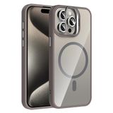 Coverzone iPhone 15 Pro Max ile Uyumlu Z-Etro MagSafe Wireless Şarj Destekli, Güçlü Manyetik Tutucu, Stand Olabilen, Kamera Lens Hediyeli Koruyucu Kılıf Gri