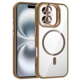 Coverzone iPhone 16 ile Uyumlu Z-Etro MagSafe Wireless Şarj Destekli, Güçlü Manyetik Tutucu, Stand Olabilen, Kamera Lens Hediyeli Koruyucu Kılıf Desert Titanyum