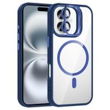 Coverzone iPhone 16 ile Uyumlu Z-Etro MagSafe Wireless Şarj Destekli, Güçlü Manyetik Tutucu, Stand Olabilen, Kamera Lens Hediyeli Koruyucu Kılıf Lacivert