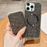 Coverzone iPhone 16 Plus ile uyumlu Kılıf Parlak Elmas Desen Taşlı MagSafe ile uyumlu Magnetik Kartlık Elegance Kapak