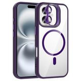 Coverzone iPhone 16 Plus ile Uyumlu Z-Etro MagSafe Wireless Şarj Destekli, Güçlü Manyetik Tutucu, Stand Olabilen, Kamera Lens Hediyeli Koruyucu Kılıf Derin Mor