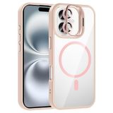 Coverzone iPhone 16 Plus ile Uyumlu Z-Etro MagSafe Wireless Şarj Destekli, Güçlü Manyetik Tutucu, Stand Olabilen, Kamera Lens Hediyeli Koruyucu Kılıf Pembe