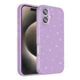 Coverzone iPhone 16 Plus ile uyumlu Z-Jelly Kılıf Kamera Korumalı Simli Işıltılı Renkli Parlak Silikon Kapak - Lila