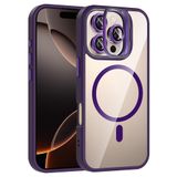 Coverzone iPhone 16 Pro ile Uyumlu Z-Etro MagSafe Wireless Şarj Destekli, Güçlü Manyetik Tutucu, Stand Olabilen, Kamera Lens Hediyeli Koruyucu Kılıf Derin Mor