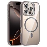 Coverzone iPhone 16 Pro ile Uyumlu Z-Etro MagSafe Wireless Şarj Destekli, Güçlü Manyetik Tutucu, Stand Olabilen, Kamera Lens Hediyeli Koruyucu Kılıf Gri