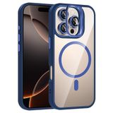 Coverzone iPhone 16 Pro ile Uyumlu Z-Etro MagSafe Wireless Şarj Destekli, Güçlü Manyetik Tutucu, Stand Olabilen, Kamera Lens Hediyeli Koruyucu Kılıf Lacivert