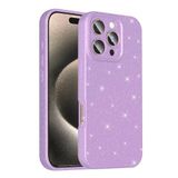 Coverzone iPhone 16 Pro ile uyumlu Z-Jelly Kılıf Kamera Korumalı Simli Işıltılı Renkli Parlak Silikon Kapak - Lila