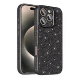 Coverzone iPhone 16 Pro ile uyumlu Z-Jelly Kılıf Kamera Korumalı Simli Işıltılı Renkli Parlak Silikon Kapak - Siyah