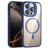 Coverzone iPhone 16 Pro Max ile Uyumlu Z-Etro MagSafe Wireless Şarj Destekli, Güçlü Manyetik Tutucu, Stand Olabilen, Kamera Lens Hediyeli Koruyucu Kılıf Lacivert