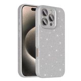 Coverzone iPhone 16 Pro Max ile uyumlu Z-Jelly Kılıf Kamera Korumalı Simli Işıltılı Renkli Parlak Silikon Kapak - Silver