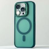Coverzone iPhone 16 Pro Max uyumlu Kamera Lens Aparatlı Stand Olabilen Magsafe ile uyumlu Kamera Korumalı Şeffaf Full Color Magnetic Wireless Telefon Kılıfı Yeşil
