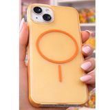 Coverzone iPhone 16E ile Uyumlu FrostLine Yarı Transparan Mat Logo Gösteren Soft Silikon Kılıf, İnce Tasarım, Darbe Emici Arka Kapak Koruma Turuncu