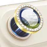 Coverzone İphone 17 Air İle Uyumlu Yüksek Kalite Parlak Elmas Desenli Taşlı Gold Özel Tasarım Kamera Lens Koruyucu İDB-91