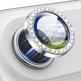 Coverzone İphone 17 Air İle Uyumlu Yüksek Kalite Parlak Elmas Desenli Taşlı Gümüş Özel Tasarım Kamera Lens Koruyucu İDB-91