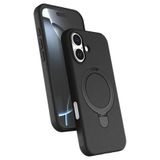Coverzone iPhone 17 ile uyumlu Kılıf MagSafe ile uyumlu MP-Regal Katlanabilir Standlı El parmak geçmeli Kablosuz Şarj Destekli Siyah