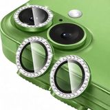 Coverzone İPhone 17 İle Uyumlu Yüksek Kalite Parlak Elmas Desenli Taşlı Yeşil Özel Tasarım Kamera Lens Koruyucu İDB-91