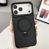 Coverzone iPhone 17 Pro ile uyumlu Kılıf Karbon Fiber Görünümlü Magsafe ile uyumlu Stand olabilen Carbon Case Tam Gövde Koruyucu Telefon Kılıfı Black