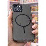 Coverzone iPhone 17 Pro Max ile Uyumlu FrostLine Yarı Transparan Mat Logo Gösteren Soft Silikon Kılıf, İnce Tasarım, Darbe Emici Arka Kapak Koruma Siyah