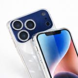 Coverzone İPhone 17 Pro Max İle Uyumlu Full Kaplayan Yüksek Kalite Özel Üretim Parlak Elmas İşlemeli Taşlı Kamera Lens Koruyucu, Lens Koruma CL-1 Lacivert